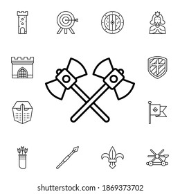 Historial, batalla, ejes icono de vector plano en el paquete de historial