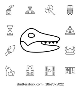 History, bone, dinosaur flat vector icon in history pack