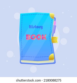 History Book Icon Blue Sky Color Cute Colorful Cartoon For GUI Or Business , Education , E-commerce , Vector Design