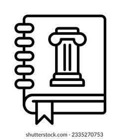 history book line icon, outline vector sign, linear style pictogram isolated on white. Study symbol, logo illustration. Editable stroke