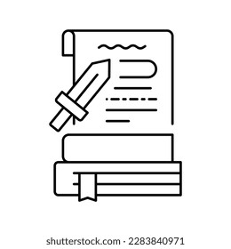 Geschichtsbuch-Symbol-Vektorgrafik. Geschichtsbuch-Schild. isoliertes Kontursymbol
