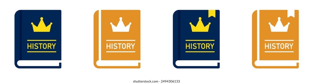 History book set icon, vector illustration