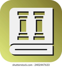 Icono De Fondo De Gradiente De Glifo Del Libro De Historia Para Uso Personal Y Comercial.
