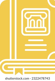 Icono vectorial del libro de historial. Se puede usar para imprimir, móviles y aplicaciones web.