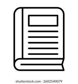 History book Vector Line Icon Design