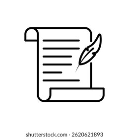 history book writing vector icon design concept line style