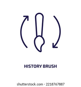 history brush icon from general collection. Thin linear history brush, brush, history outline icon isolated on white background. Line vector history brush sign, symbol for web and mobile