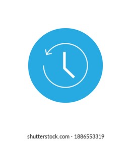 History Button Icon Vector in Flat Style Isolated on White Background