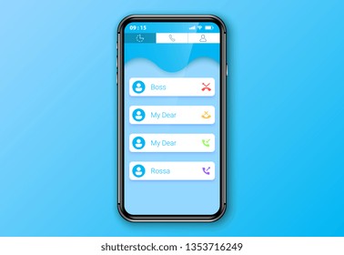 history call mobile user interface. vector illustration