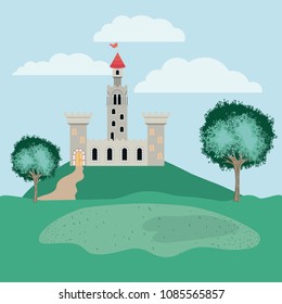 history castle in the landscape scene