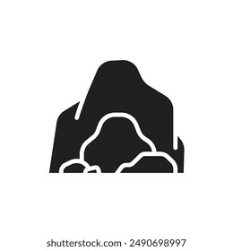 Historia Cueva Icono Relleno Ilustración vectorial