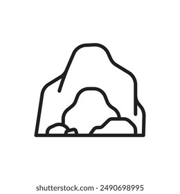 History Cave Outline Icon Vector Illustration