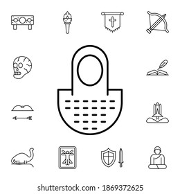 History, chainmail flat vector icon in history pack