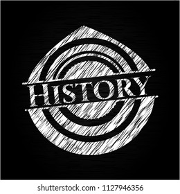 History chalkboard emblem written on a blackboard