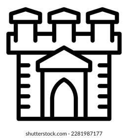 History citadel icon outline vector. Krakow map. Skyline city