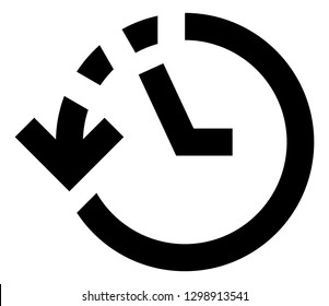 History Clock Dashed Line Vector Icon