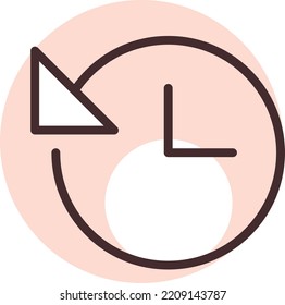 History clock, illustration, vector on white background.