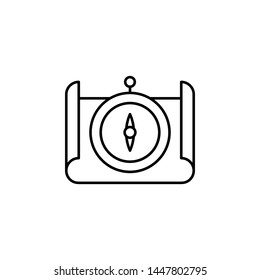 History, compass and map icon. Simple thin line, outline vector of History icons for UI and UX, website or mobile application