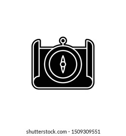 History, compass, map icon. Simple glyph, flat vector of history icons for ui and ux, website or mobile application