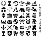 History and culture icon collection - vector silhouette