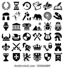 History and culture icon collection - vector silhouette