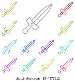History, dagger multi color icon. Simple thin line, outline vector of History icons for UI and UX, website or mobile application