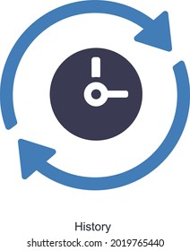 History or Direction Icon Concept
