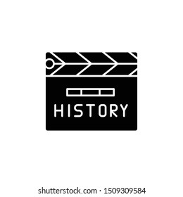 History, documentary icon. Simple glyph, flat vector of history icons for ui and ux, website or mobile application