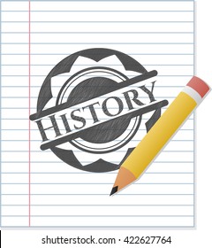 History drawn in pencil