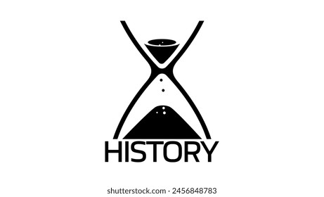 History emblem, black isolated silhouette