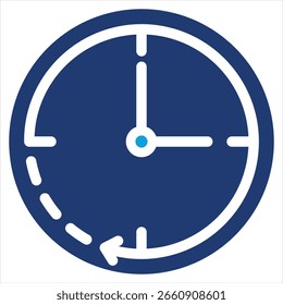 History Flat Blue Icon Vector Illustration