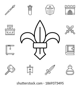 History, fleur de lis flat vector icon in history pack