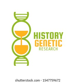 History Genetic Research Double Helix Hour Glass Logo Concept Design Illustration