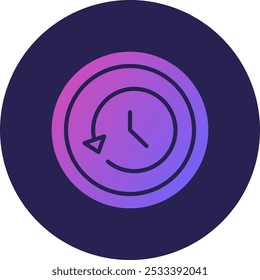 History Glyph Circle Gradient Icon