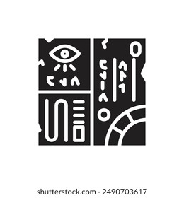 History Hieroglyph Filled Icon Vector Illustration