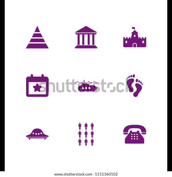 History Icon 9 History Set Historic Stock Vector Royalty Free 1151360102