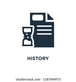 History Icon. Black Filled Vector Illustration. History Symbol On White Background. Can Be Used In Web And Mobile.