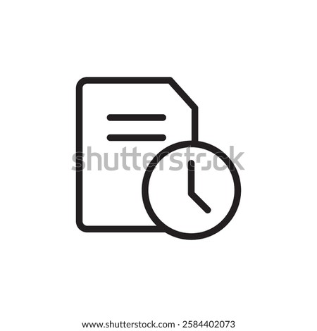 History icon black and white vector outline sign