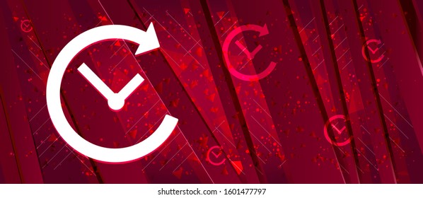 History icon isolated on Abstract design bright red banner background