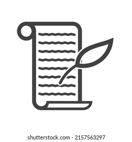 History icon isolated on a white background. Black sign literature, poetry in flat trendy style. Vector illustration. line art.