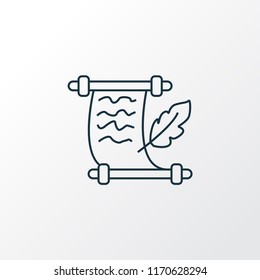 History icon line symbol. Premium quality isolated parchment element in trendy style.