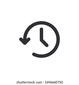 History icon. History line. Vector timer. Countdown time. Clock sign. Time icon. Clock icon. Return icon. Return time. Past time. Management. Task Manager. Support. Watch sign. Stopwatch.