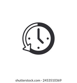 History icon. History line. Vector timer. Countdown time. Clock sign. Time icon. Clock icon. Return icon. Return time. Past time. Management. Task Manager. Support. Watch sign. Stopwatch.