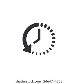 History icon. History line. Vector timer. Countdown time. Clock sign. Time icon. Clock icon. Return icon. Return time. Past time. Management. Task Manager. Support. Watch sign. Stopwatch. Deadline