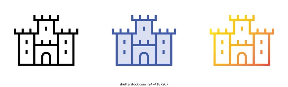 history icon. Linear, Blue Fill and Gradient Style Design Isolated On White Background
