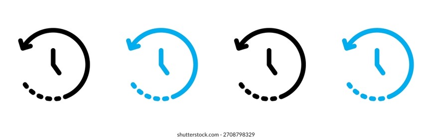 History Icon Multiple Style Vector Illustration