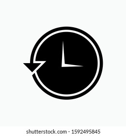 History Icon. Remind, Review Illustration within Glyph Style. Applied as Trendy Symbol for Design Component, Websites, Presentation and Application - Vector. 