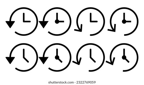 History icon set  illustration. recent event history sign and symbol