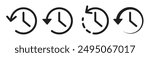 History icon set. past time button. history clock pictogram.