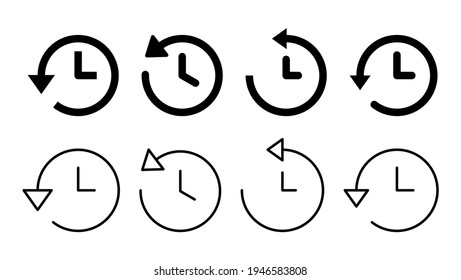 History icon set. recent event history